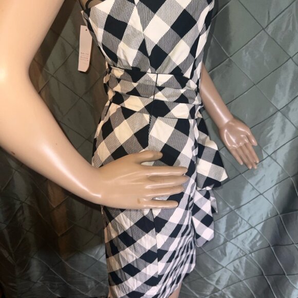 NWT Sz 2 WHITE HOUSE BLACK MARKET GINGHAM SHEATH DRESS, REMOVABLE BELT - Picture 10 of 12